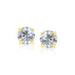 14k पीला सोना 8.0mm गोल CZ स्टड बालियां