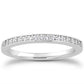 14k White Gold Micro-pave Flat Sided Diamond Wedding Ring Band