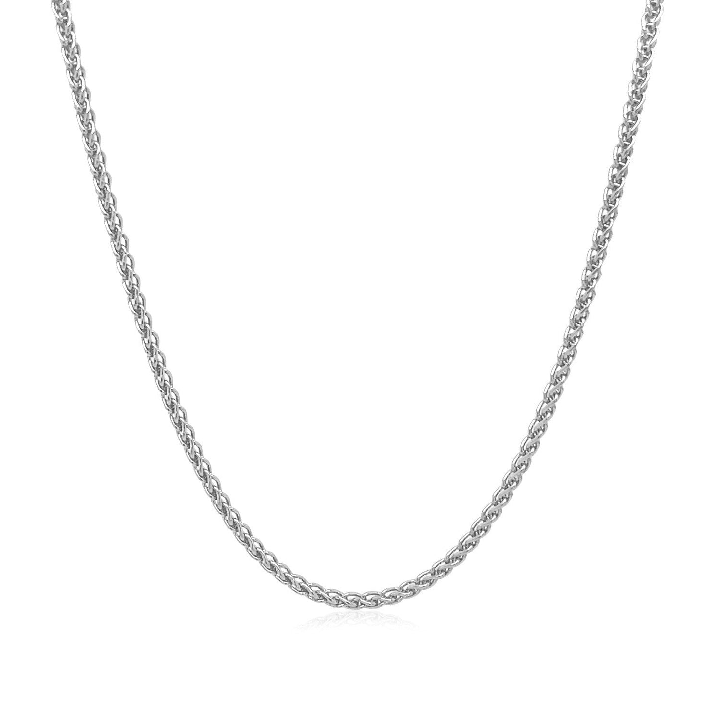 14k व्हाइट गोल्ड राउंड व्हीट चेन 1.5mm