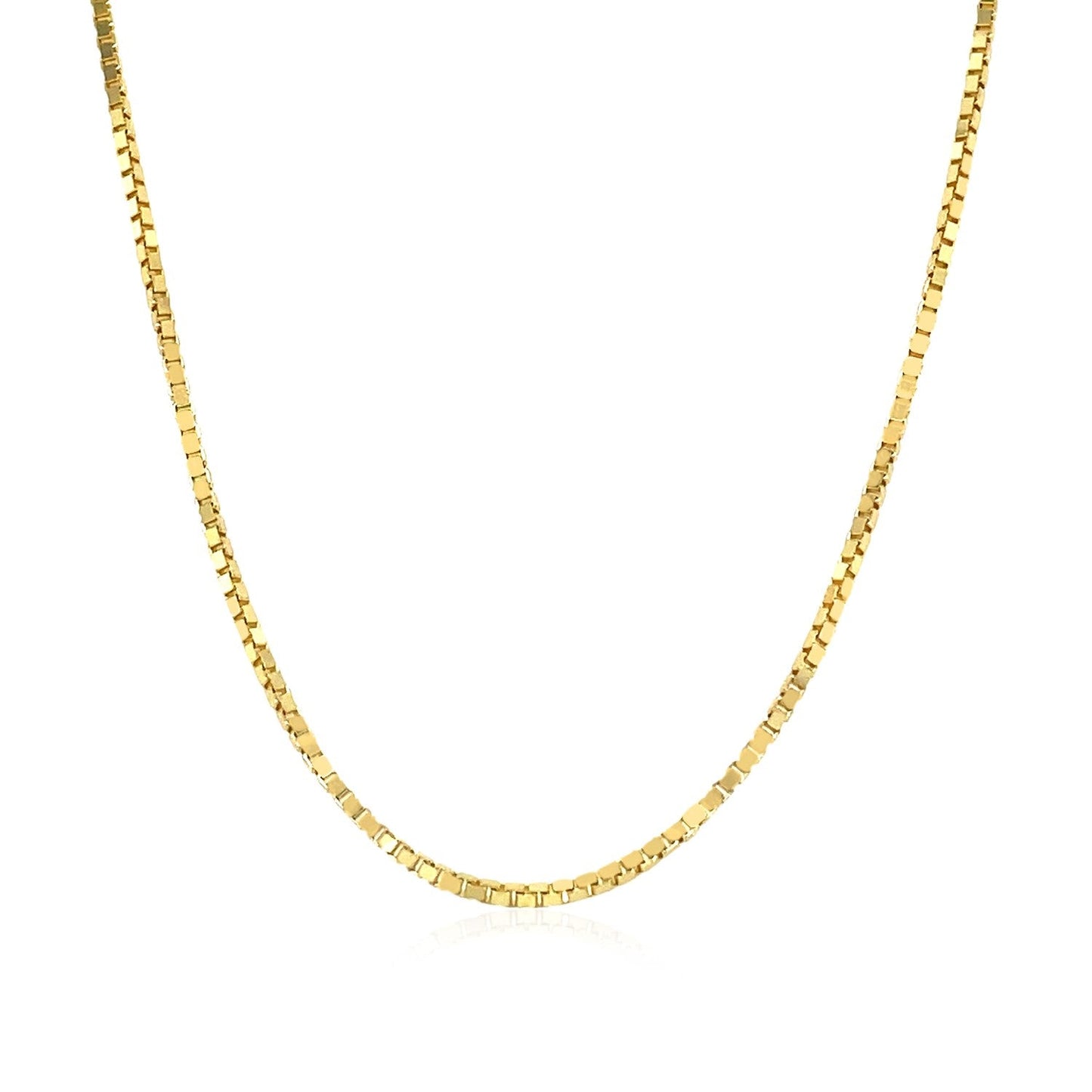 14k पीली गोल्ड क्लासिक बॉक्स चेन 1.1mm