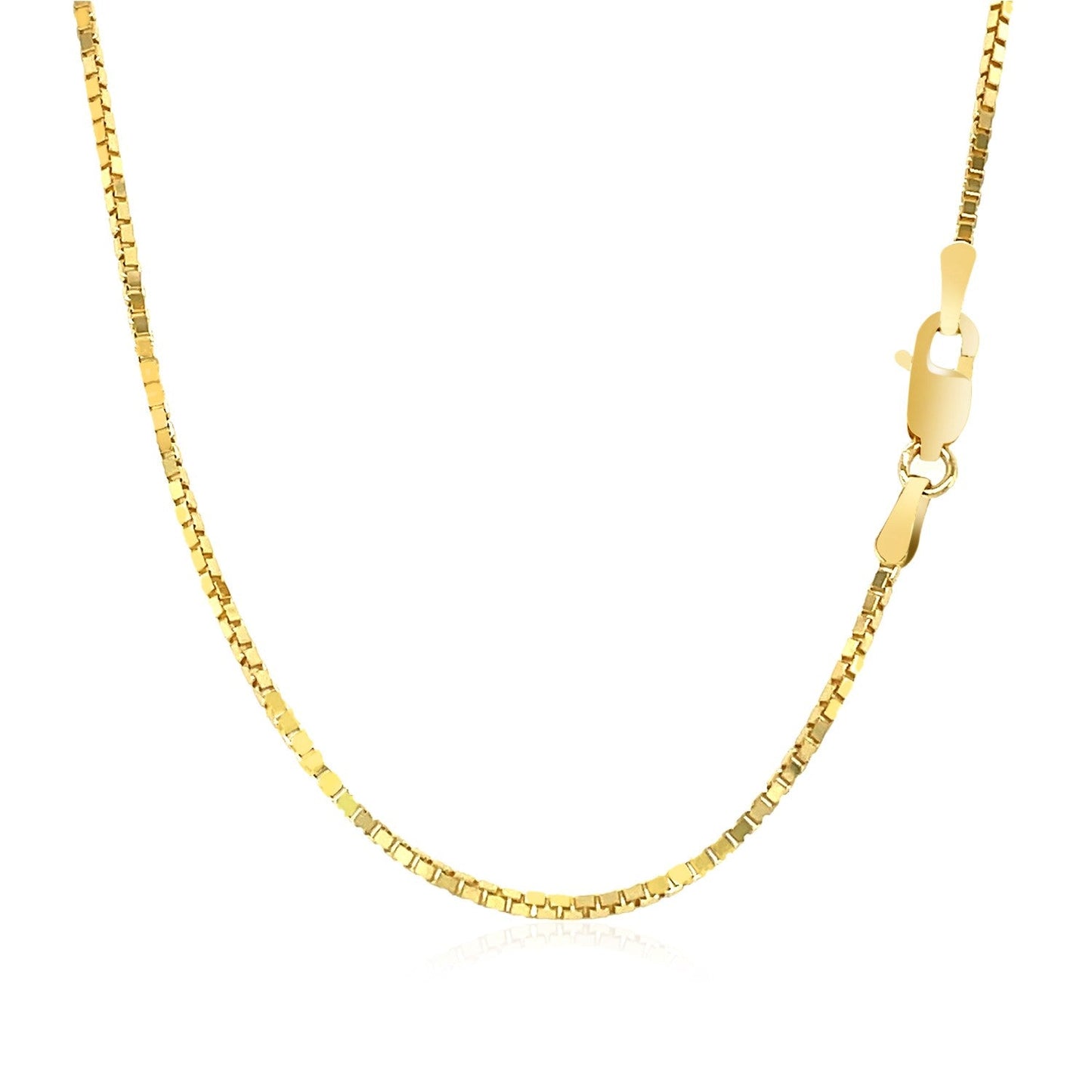 14k पीली गोल्ड क्लासिक बॉक्स चेन 1.1mm