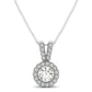 Round Pendant with Split Bail and Diamond Halo in 14k White Gold (3/4 cttw)