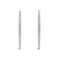 14k White Gold Slim Two Sided Diamond Hoop Earrings (1 1/2 cttw)