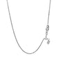 14k White Gold Adjustable Box Chain (1.10 mm)