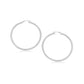 14k White Gold Polished Hoop Earrings (25 mm)