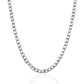 Rhodium Plated 4.7mm Sterling Silver Curb Style Chain