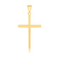 14k Yellow Gold Polished Flat Cross Pendant