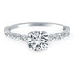 14k White Gold Diamond Engagement Ring with Shared Prong Diamond Accents