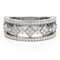 Diamond Studded Square Motif Ring in 14k White Gold (1/2 cttw)