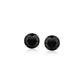14k White Gold Stud Earrings with Black Faceted Cubic Zirconia(6mm)