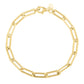 14k Yellow Gold Long Domed Paperclip Chain Bracelet (4.80 mm)