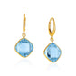 Drop Earrings with Blue Topaz Cushion Briolettes in 14k Yellow Gold