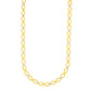 14k Two-Tone Gold Multi-Textured Oval Link Fancy Necklace