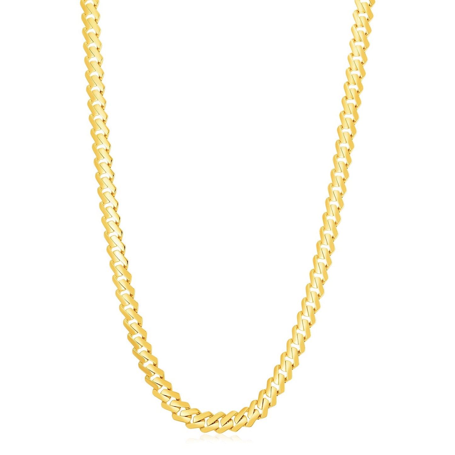 14k पीला सोना हाई पॉलिश मॉडर्न लाइट एज चेन (8.0mm)