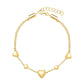 14k Yellow Gold Puff Heart Adjustable Anklet