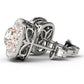 14k White and Rose Gold Cushion Shape Halo Diamond Earrings (3/4 cttw)