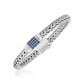 नीला नीलम से सजे स्टर्लिंग सिल्वर बुनाई आकृति वाले ब्रेसलेट