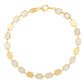 14k Yellow Gold MOP Geometric Mirror Gem Chain Bracelet (5.00 mm)