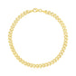 14k Yellow Gold High Polish Textured Fancy Chain Bracelet (4mm)