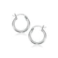 10k White Gold Polished Hoop Earrings (15 mm)