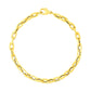 14k Yellow Gold 7 1/2 inch Paperclip Chain Bracelet with Three Diamond Links