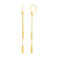 Textured Bar Long Drop Earrings in 14k Yellow Gold