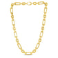 14k Yellow Gold Italian Alternating Paperclip Oval Links Chain Necklace