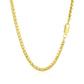 3.1mm 14k Yellow Solid Gold Diamond Cut Round Franco Chain