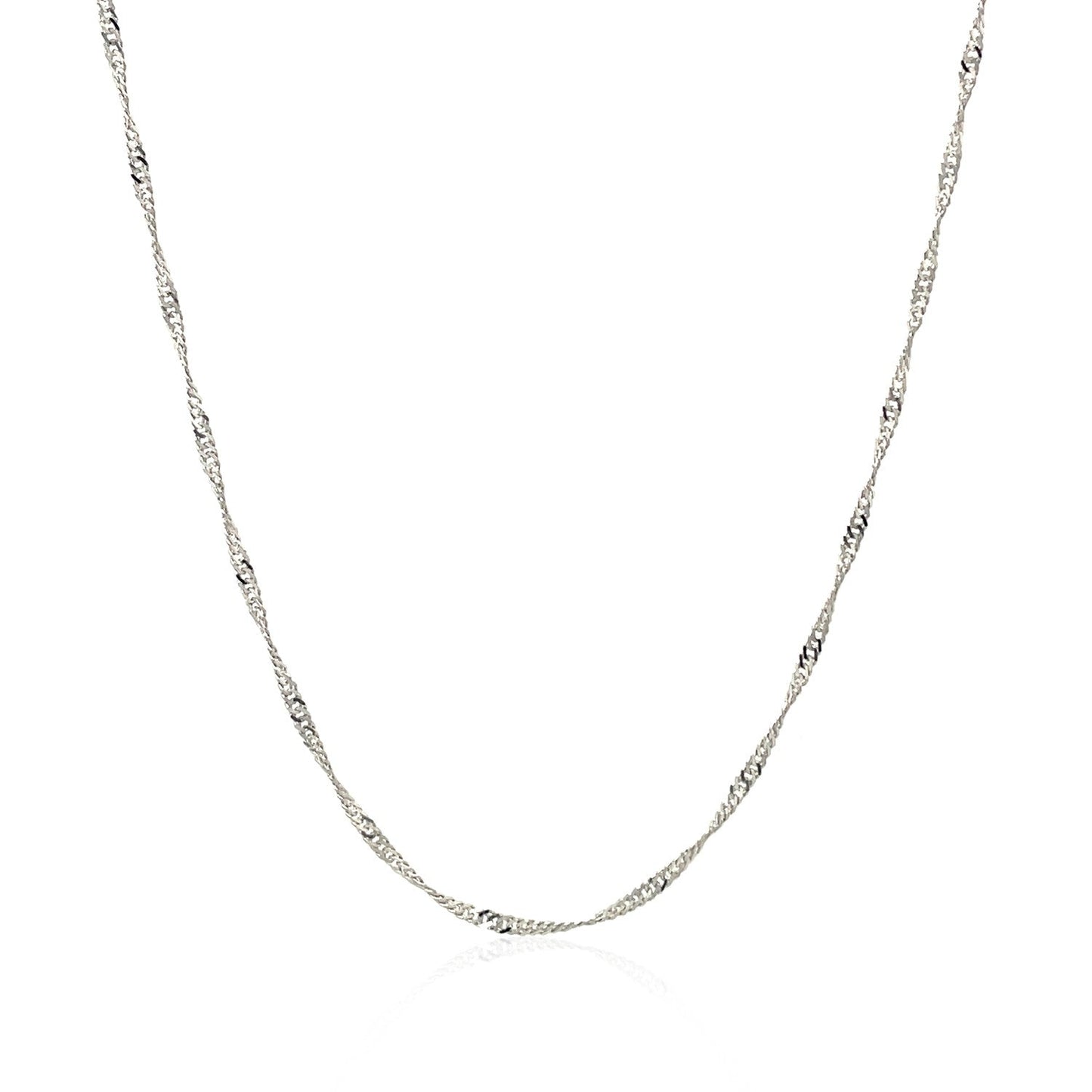 14k सफ़ेद सोना सिंगापुर चेन 1.5mm