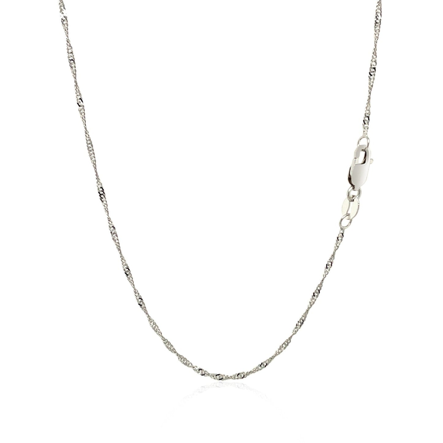 14k सफ़ेद सोना सिंगापुर चेन 1.5mm