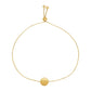 Adjustable Bracelet with Shiny Circle in 14k Yellow Gold