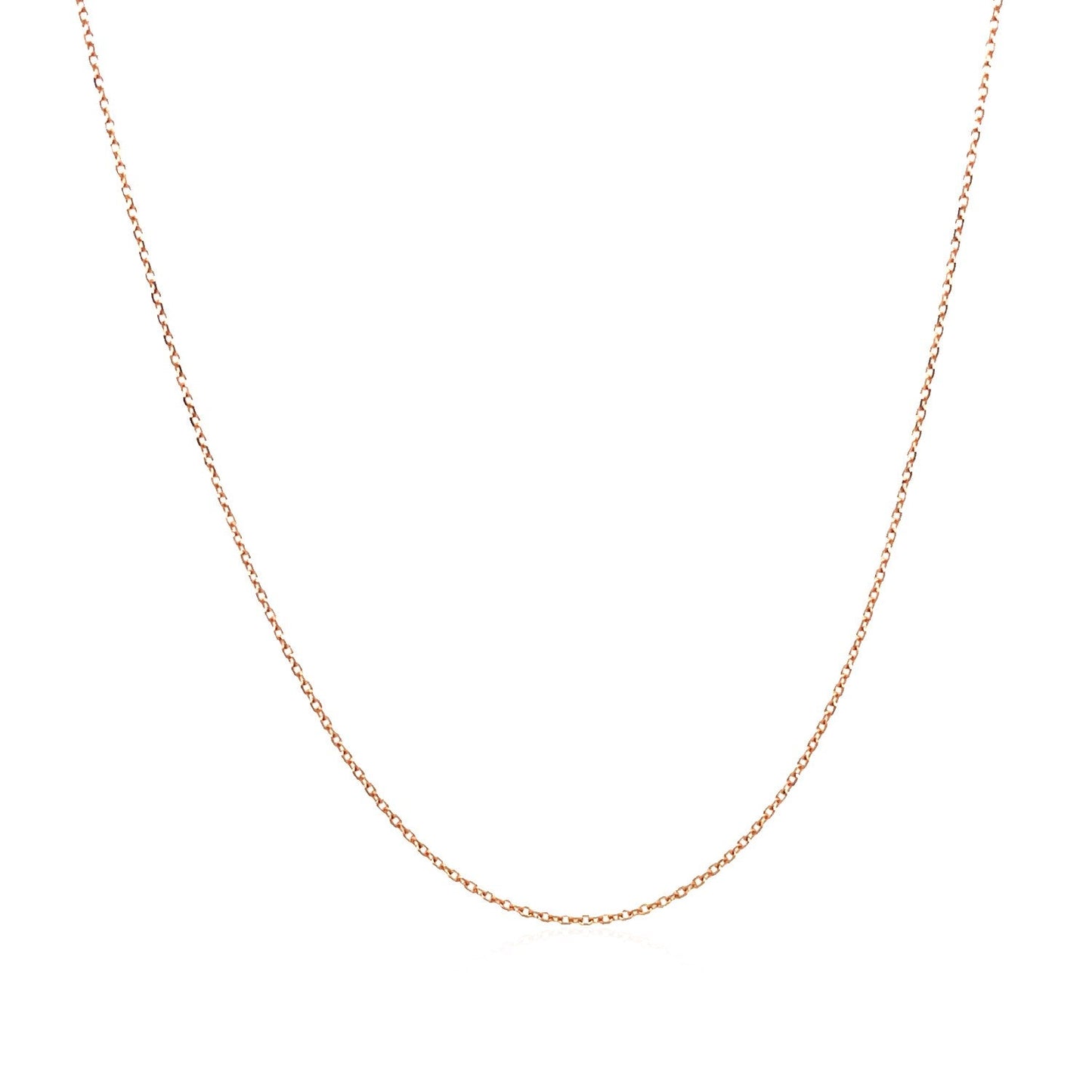 14k रोज़ गोल्ड डायमंड कट केबल लिंक चेन 0.7mm