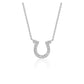 14k White Gold Horseshoe Design Diamond Pendant