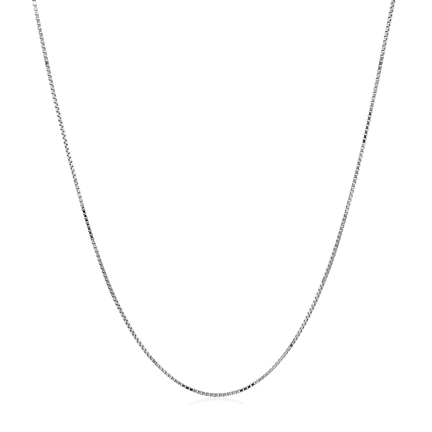 14k व्हाइट गोल्ड में डबल एक्सटेंडेबल बॉक्स चेन (0.6mm)