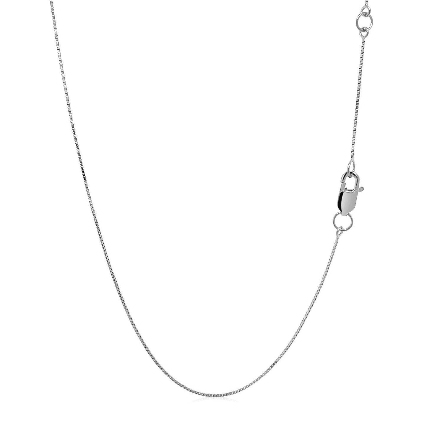 14k व्हाइट गोल्ड में डबल एक्सटेंडेबल बॉक्स चेन (0.6mm)
