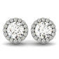 14k White Gold Four Prong Round Halo Diamond Earrings (1 1/6 cttw)