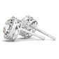14k White Gold Four Prong Round Halo Diamond Earrings (1 1/6 cttw)