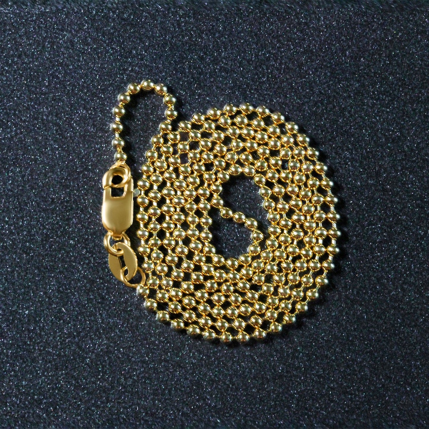 14k पीली गोल्ड बीड चेन 1.5mm