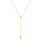 14k Tri Color Gold Lariat Rosary Necklace