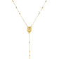 14k Tri Color Gold Lariat Rosary Necklace