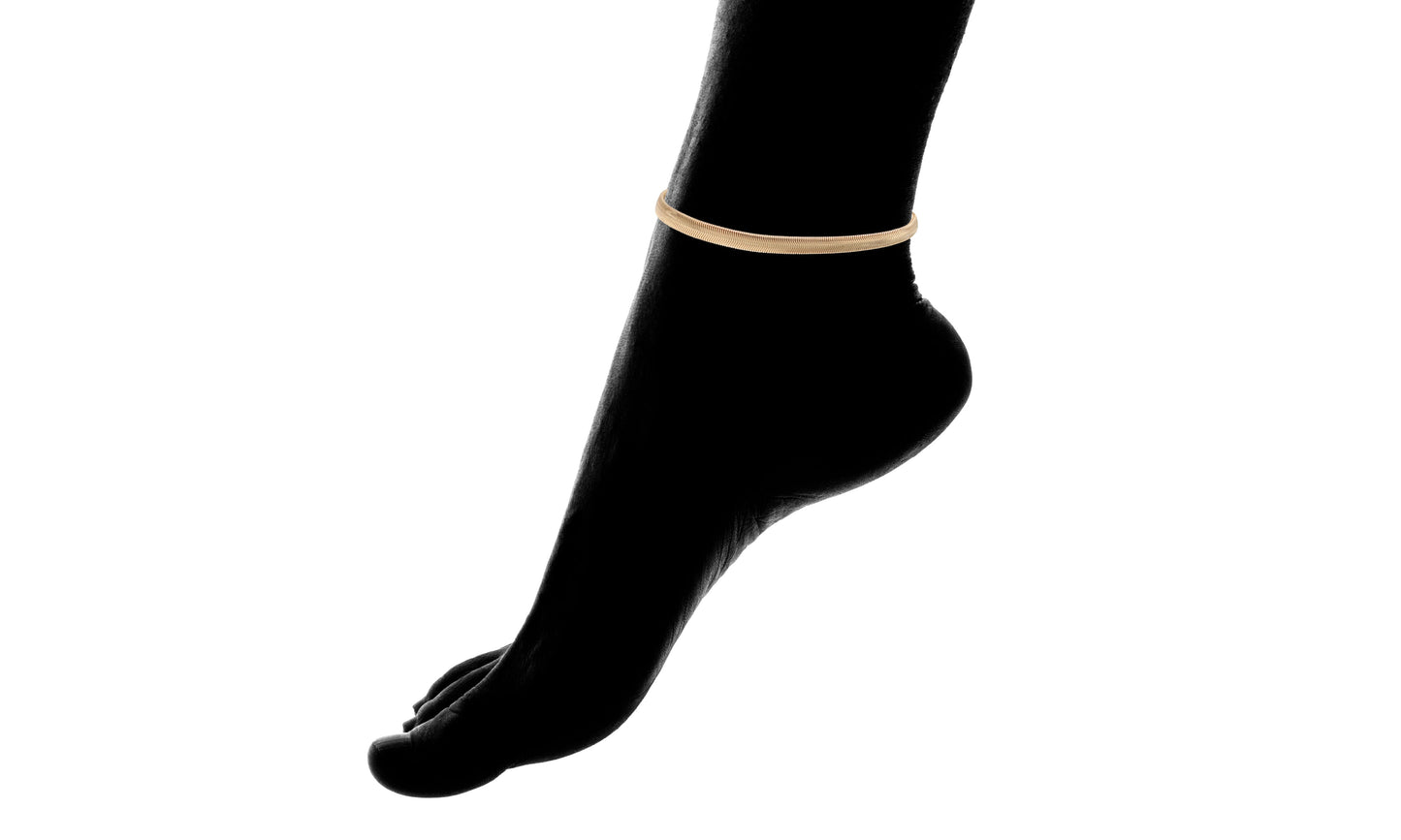 Herringbone Anklet in 18K Gold