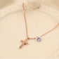 Stainless Steel Cross and Crystal Anklet