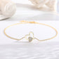 14K Gold Heart Anklet with Crystals