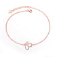 14K Gold Heart Anklet with Crystals