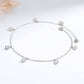 Sterling Silver Bezel Anklet with Crystals