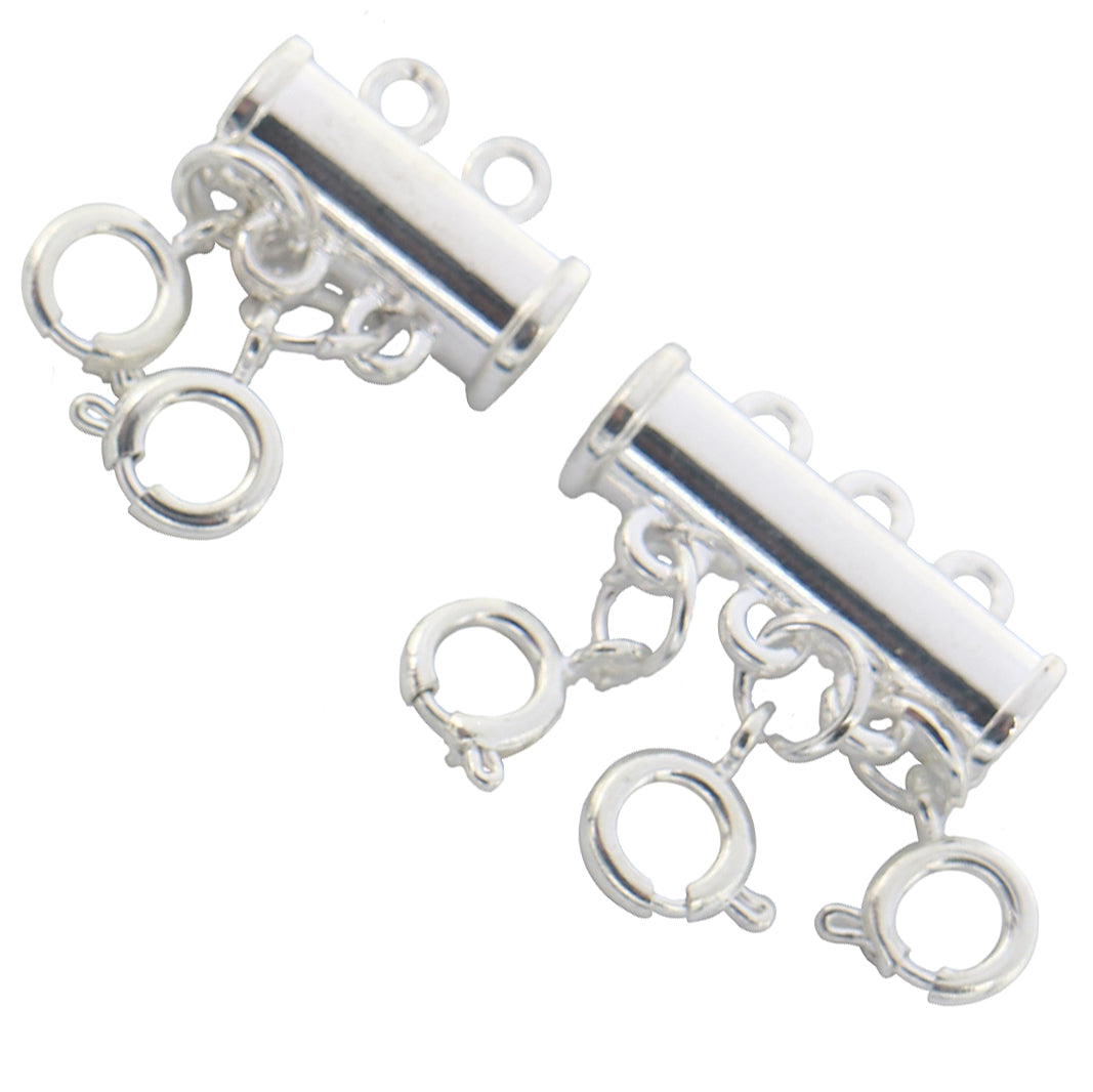 Sterling and 14K Gold Necklace Layering Clasp (4 Piece Set)
