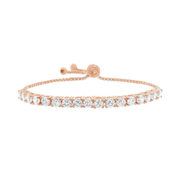 Amy and Annette 14K Gold Adjustable Tennis Bracelet with Simulated Diamonds
