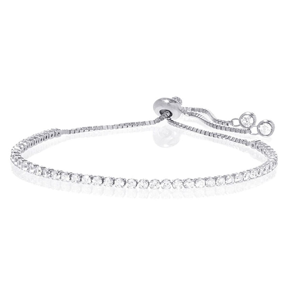 Amy and Annette 14K Gold Adjustable Tennis Bracelet with Simulated Diamonds