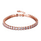 14K Gold Genuine Crystal Tennis Bracelet