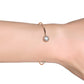 Simulated Diamond Crown Bangle Bracelet in 18K Rose Gold